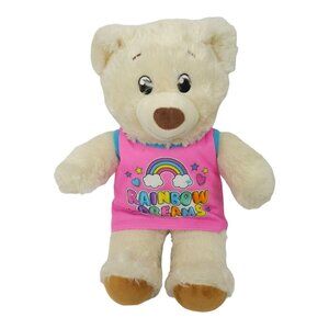 Build A Bear Rainbow Dreams T Shirt Plush 14" Teddy Bear Stuffed Animal Toy BABW
